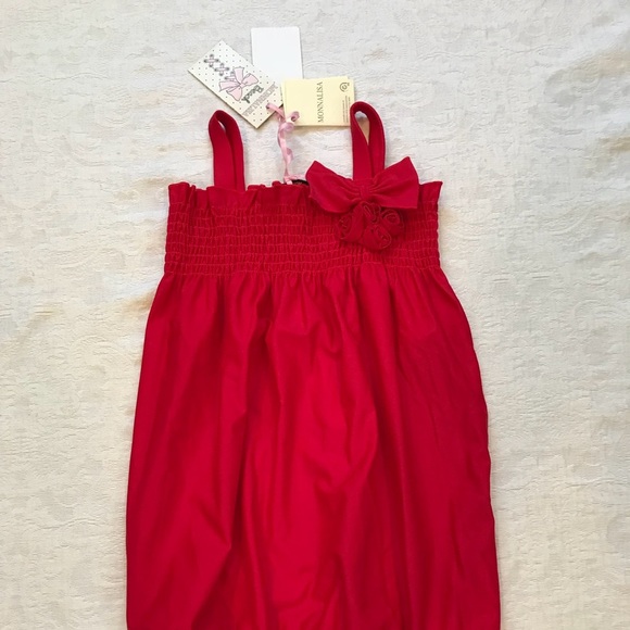 NWT*MONNALISA**Red Summer Dress/ Pool dress**Age 6 - Picture 5 of 8